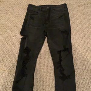 American Eagle Black ripped skinny jeans